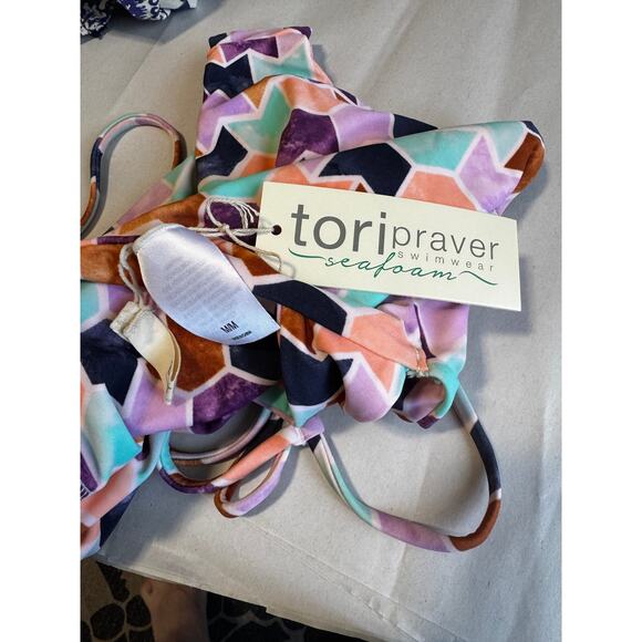 Tori Praver Seafoam Geometric Print One-Piece Swimsuit – Size M (NWT) - Picture 6 of 6